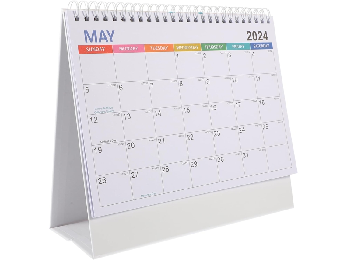 Calendário De Mesa Elegante Para Escritório E Casa. Design Prático.