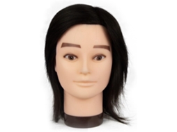 Cabeça de Manequim Masculina com Cabelo Humano, Barba e Cabelo, para Treinamento em Cabeleireiro. SFUSHOS
