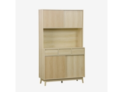 Buffet Decoração Madeira 4 Portas, 110cm, Natural