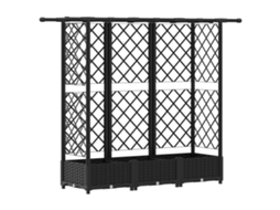 Vidaxl Cama Elevada Com Treliça E Telhado Preto 164 X 40 X 123 Cm Pp