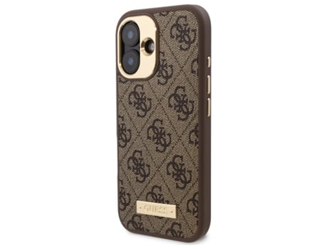 Capa para iPhone 16 GUESS Pele Sintética Rígida Castanho
