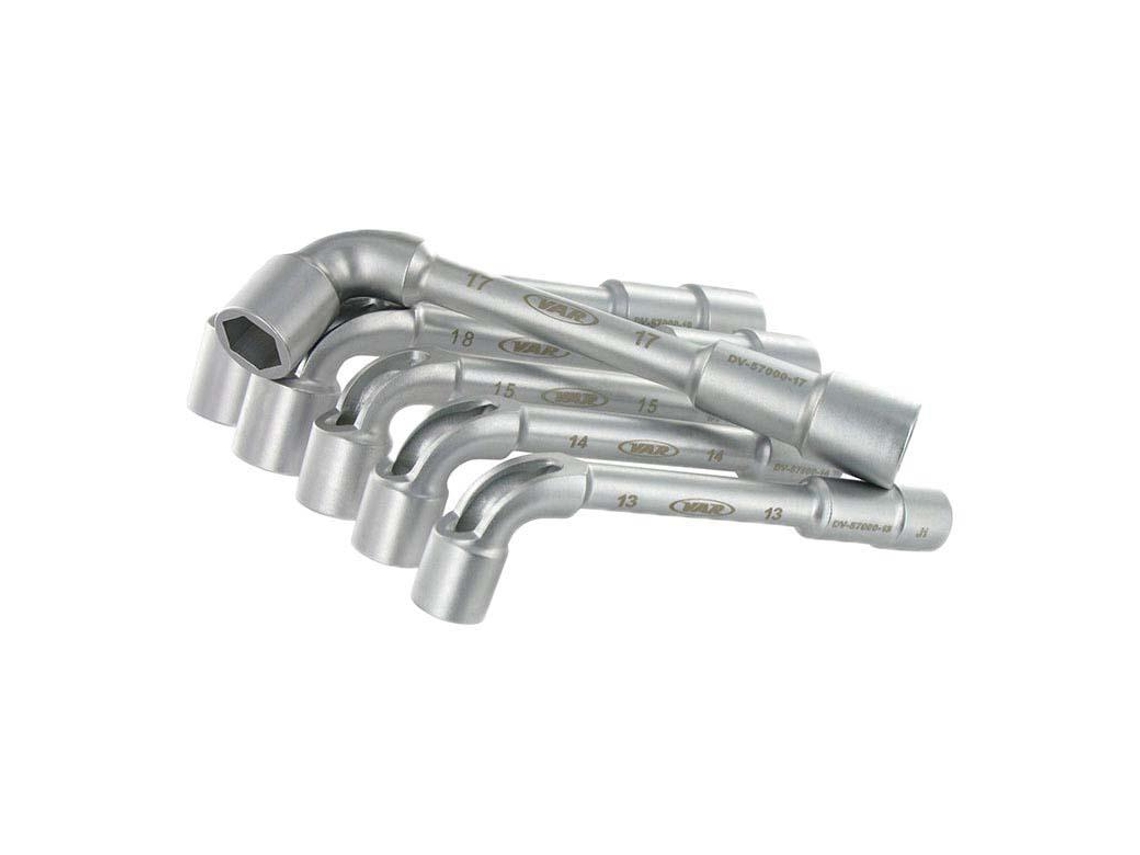 Var Set Of 6 Angled Open Socket Wrenches 13-19 Mm