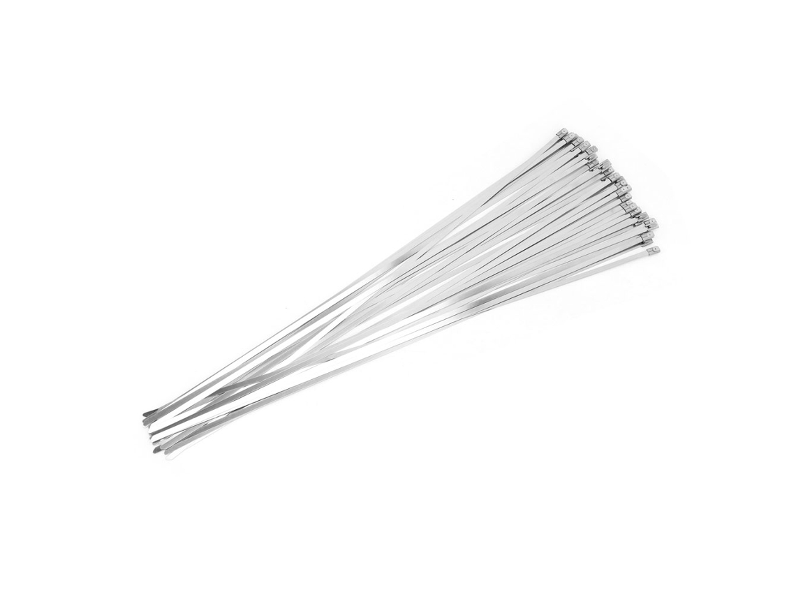 100 Peças De Abraçadeira Metálica Auto-blocante De Aço Inoxidável 4.6*450mm Para Cabo