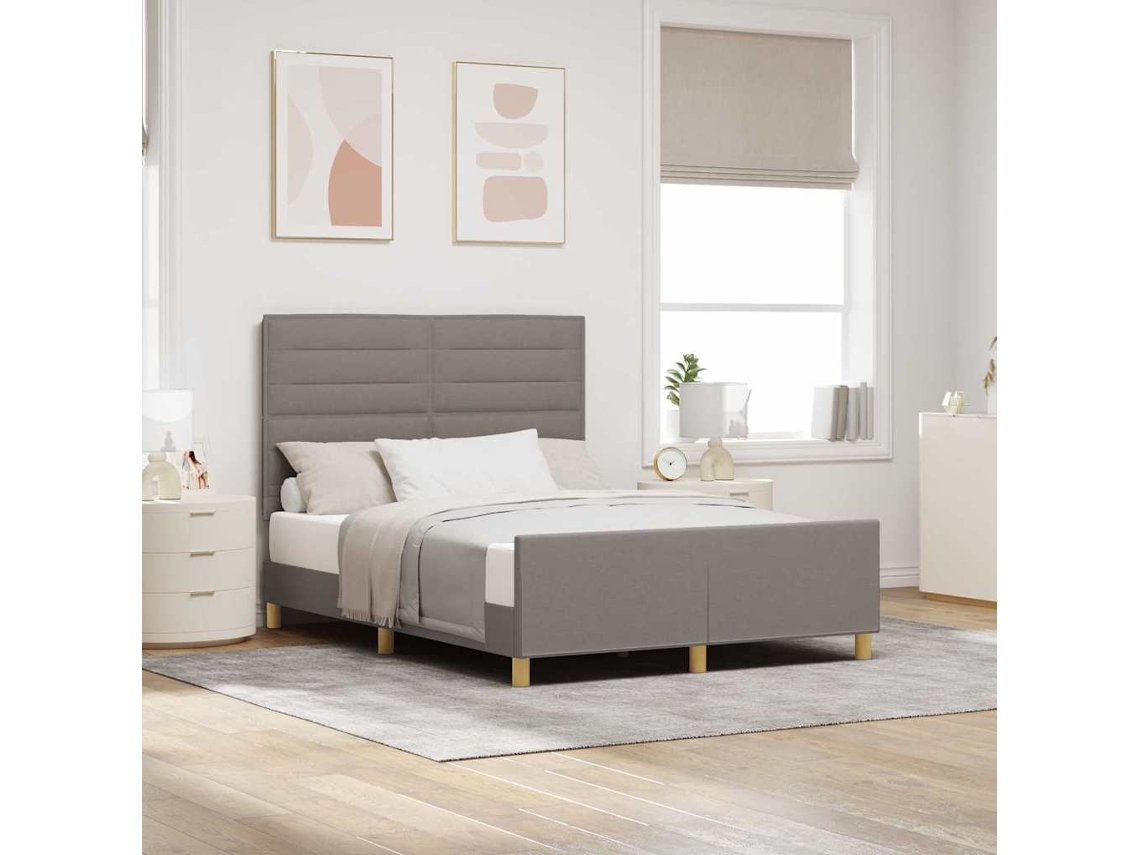 Vidaxl Estrutura Da Cama Cinzento-acastanhado 140 X 200 Cm Tecido