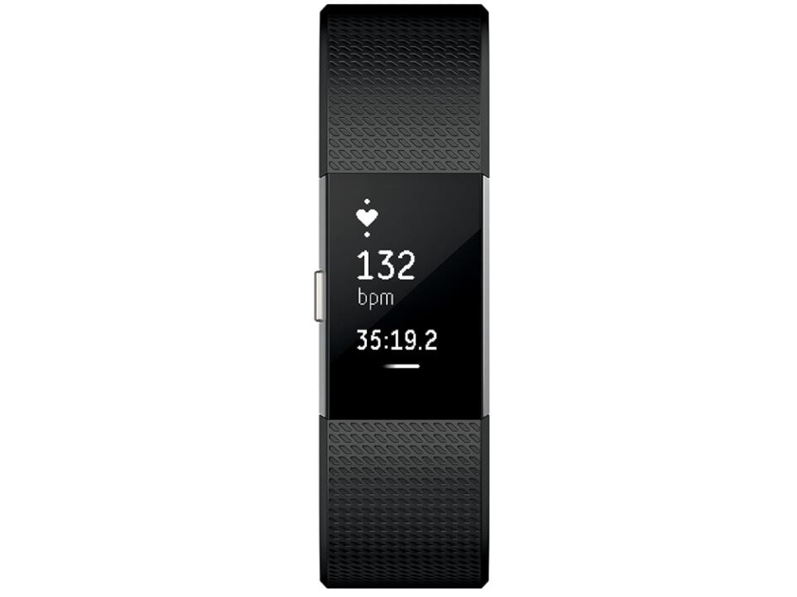 Smartwatch FITBIT Charge 2 Dial Preto 38Mm Pulseira de Silicone Fitness