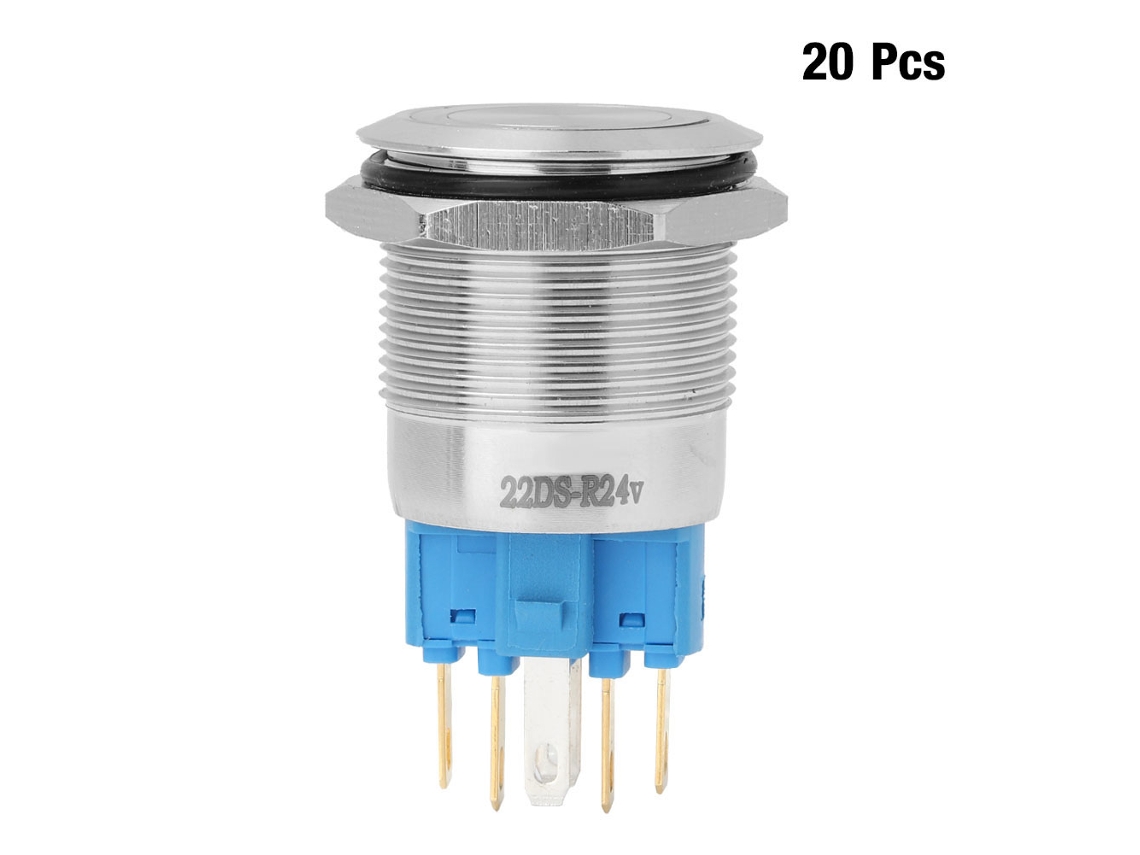 Interruptor De Botão Em Aço Inoxidável Com Luz Autobloqueante