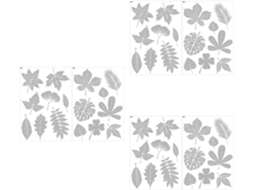 Conjunto 48 Adesivos Janela Película Eletrostática Folhas Decorativas Transparentes Fáceis Aplicar Decoração GOKOCO