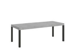 Mesa Extensível Everyday Premium 200/304x90 Cm Concreto Pernas Antracite Itamoby