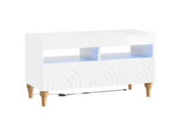Vidaxl Gabinete De Tv Led Branco Brilhante Derivados De Madeira