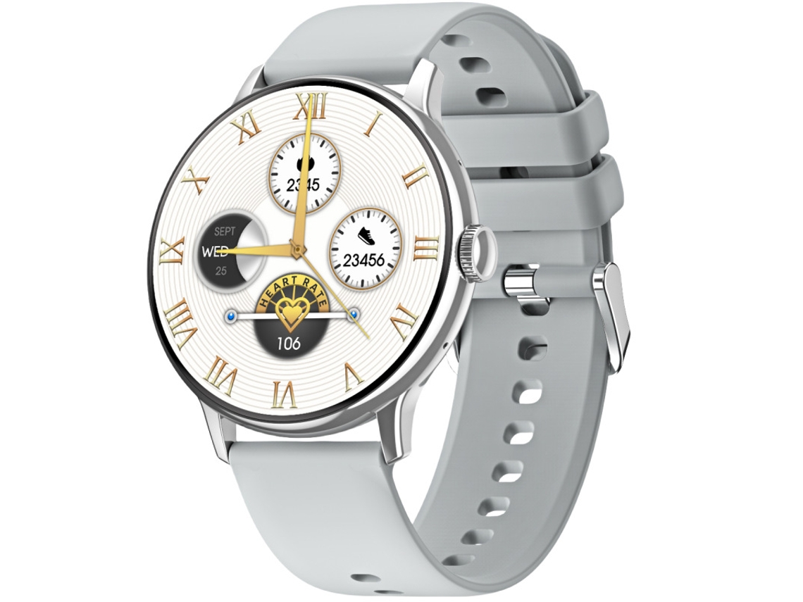 Smart Watch Cy51.43 Polegadas Tela Amoled Chamada Bluetooth Carregamento Sem Fio À Prova D 'Água Prata GODTVAGT