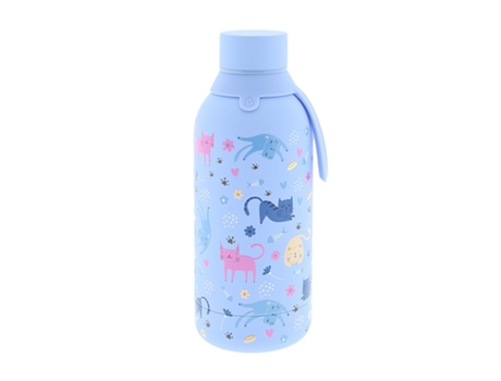 Garrafa Termica AUREA Kids Gatos 500Ml Azul Ceu Bt50302