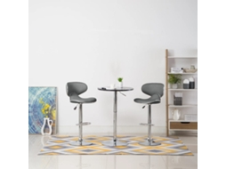 Vidaxl Bancos De Bar 2 Pcs Couro Artificial Cinzento