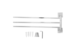 Suporte Toalha Aço Inox Rotativo 180° 3 Varetas Banheiro