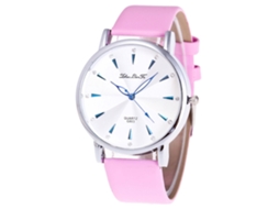 Reloj De Pulsera Analógico Unisex De Cuero Pu Quartzo Zhoulianfa (rosa)