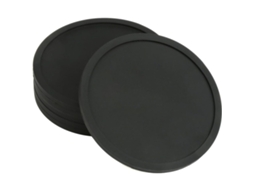 Conjunto de 6 Porta copos de Silicone Preto Redondo Antiderrapante para Xícaras, Canecas de Café, Cerveja, Vinho e Garrafas AQUAFORGE