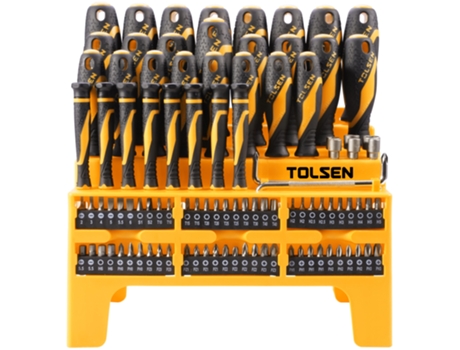 Conjunto de 100 peças de chaves de fenda variadas inserções tampas TOLSEN TOOLS