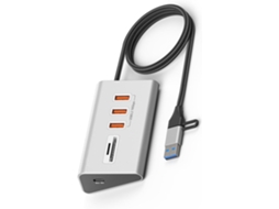 Hub Usb 3.2 Tipo C De Alta Velocidade 10gbps Com Adaptador