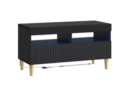 Vidaxl Gabinete De Tv Led Preto Derivados De Madeira