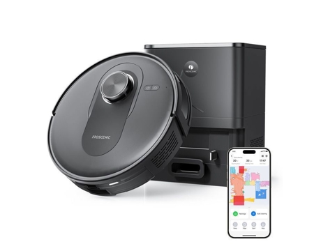 Proscenic Q8 Max - Aspirador Robot Lavador 2 Em 1 - 6000pa - Estação De Auto-esvaziamento 3l - 200 Min - Navegação Lidar - Conectado A Alexa, App