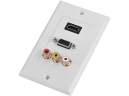 Painel De Tomadas, Tomada De Parede, 3 Portas Hdmi E Vga Em 1, Tomada Para Adaptador De Vídeo Usb, P Gokoco