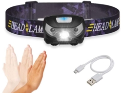 Lanterna de Cabeça BRILVIBERA Recarregável USB com Luz Branca Super Brilhante à Prova D'água