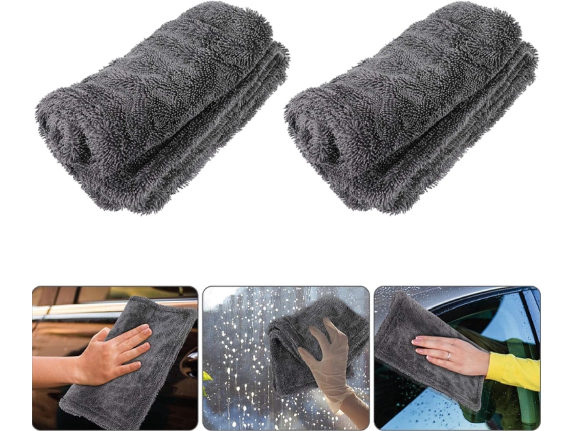Toalha De Limpeza Em Microfibra, 2 Panos, Alta Absorção, Para Carro