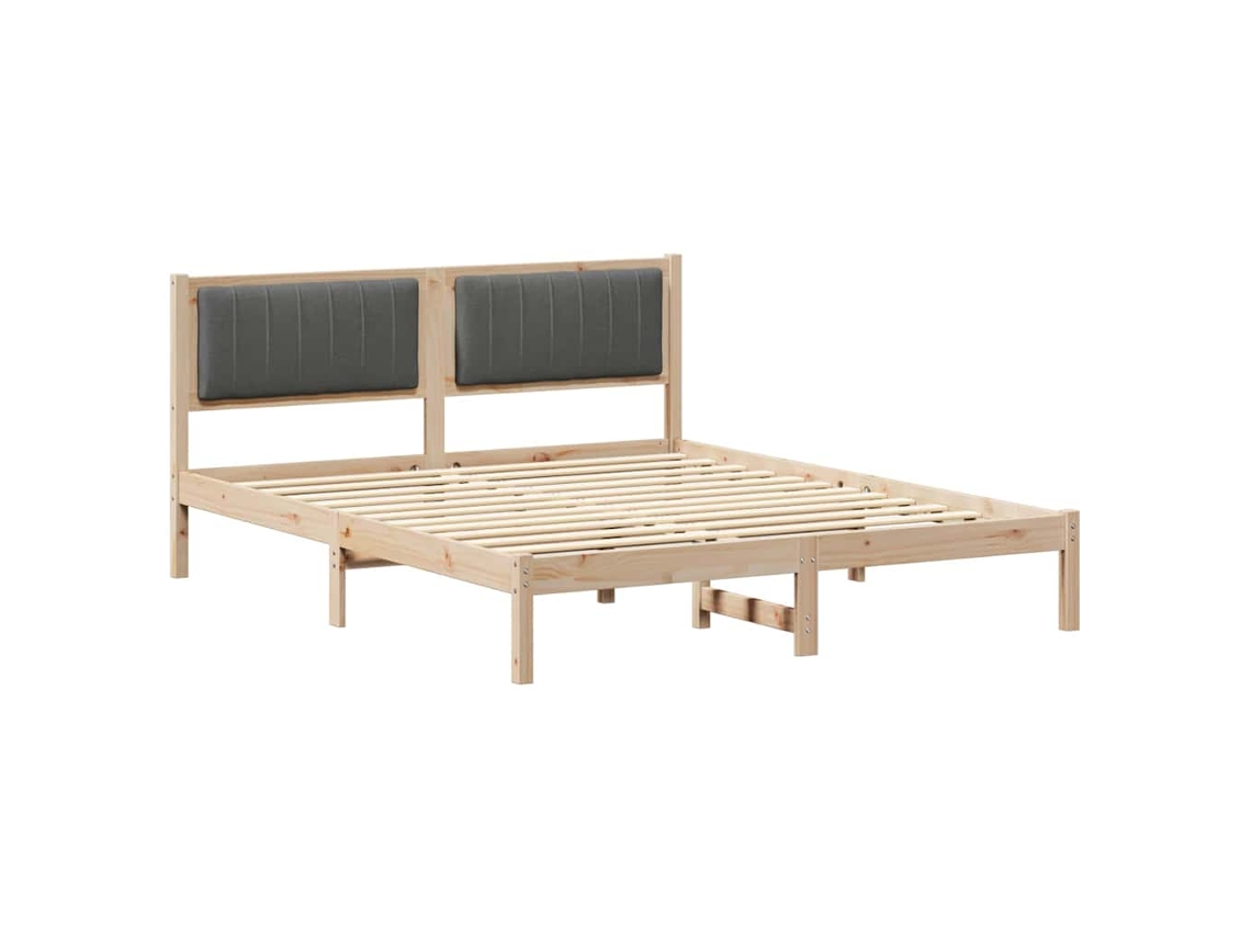 Estrutura de Cama com Cabeceira Estofada Cinza Escuro MAISON EXCLUSIVE