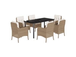 Garden Dining Set, Garden Dining Sets Vidaxl Bege Rattan / Vime (mesa Com 160 Cm De Comprimento)
