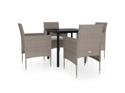 Garden Dining Set, Garden Dining Sets Vidaxl Bege Rattan / Vime (80 Cm Table Length)