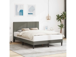 Vidaxl Estrutura Da Cama Com Cabeceira Cinzento-claro 140 X 190 Cm
