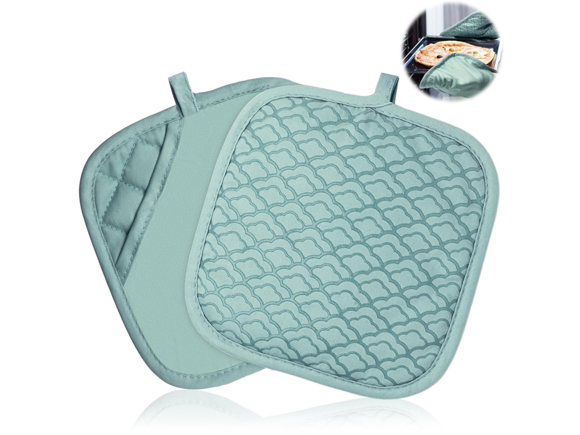 KOFIHETY Luva De Forno Tuff4ever Conjunto 2 Unidades Com Bolsos Antiderrapantes, Suportes E Luvas De Algodão Combinados, Resistente Ao Calor Até 260? Com Tiras
