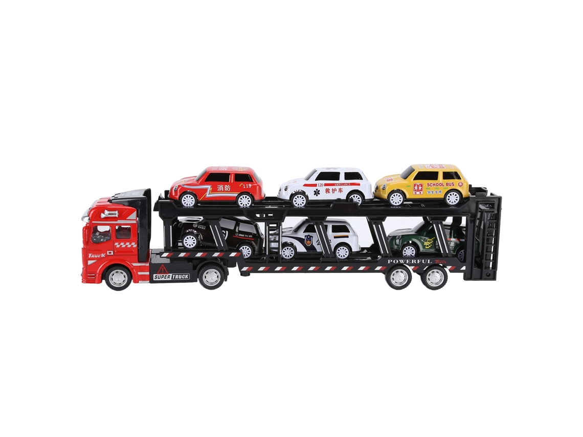 Primerox brinquedo Caminhão Transportador de Carros em Liga Detachable 6 Carros Simulação para Crianças