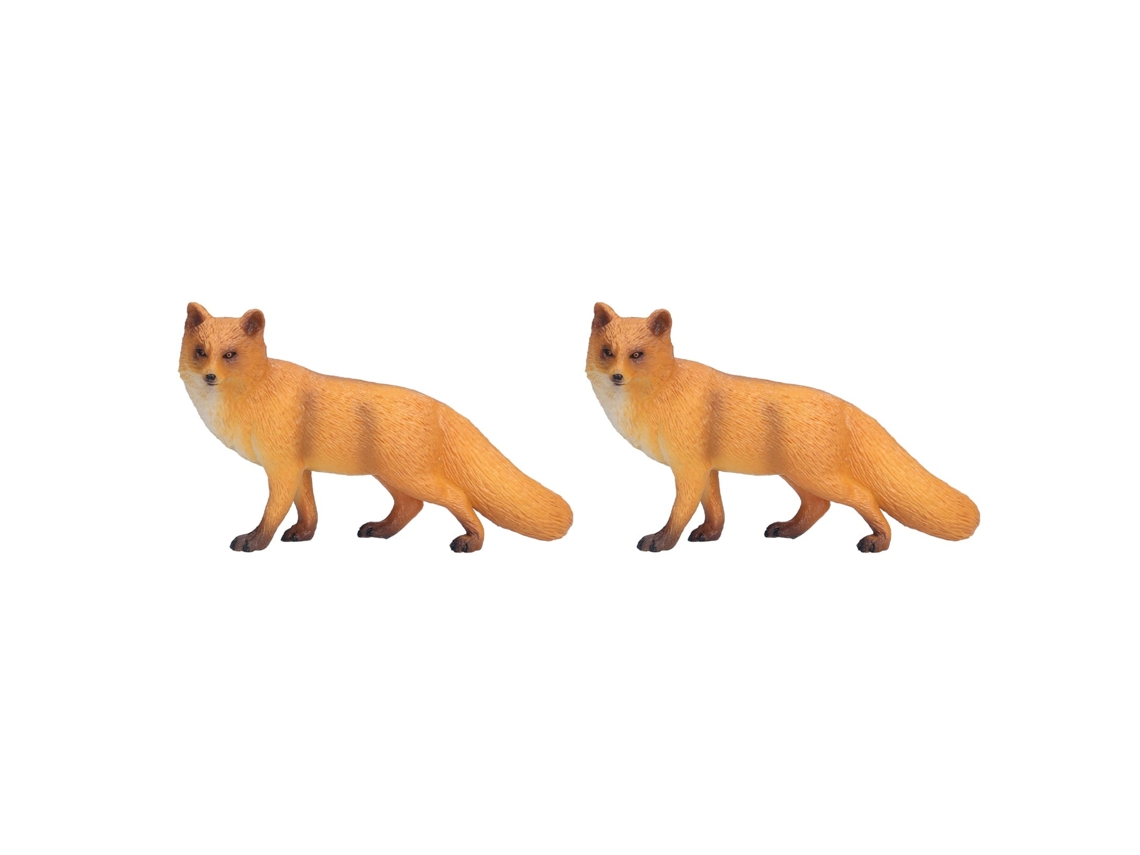 Primerox 2pcs Figura de Raposa Realista Modelo de Animal Selvagem Brinquedo Educativo Presente para Crianças