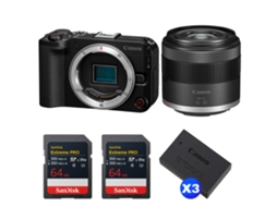 Eos R50 V + Rf S 14 30mm F/4.5 6.3 Is Stm Pz + 2 Sandisk 64gb Extreme Pro Uhs ii Sdxc + 3 Canon Lp e17 + Ebook Pricedirect CANON