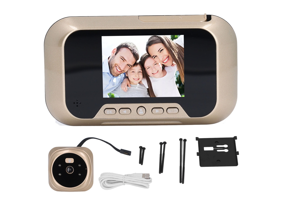 Visor De Porta Inteligente Com Campainha (visão Noturna, Ângulo Amplo, Captura Automática De Fotos E Monitoramento)