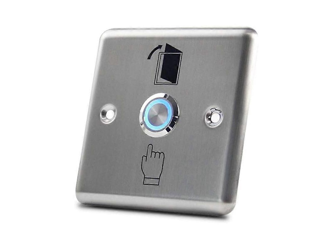 Botão De Porta De Aço Inoxidável Com Iluminação Led Para Sistema De Fechadura Residencial Aquaforge (91 X 91 Mm)