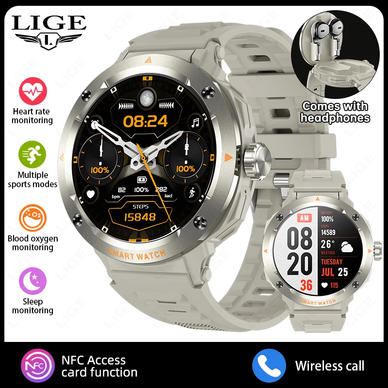 (cinza) Smartwatch Nfc, Tela De 1,46 Polegadas, Chamadas Bluetooth, Monitoramento De Saúde_glo
