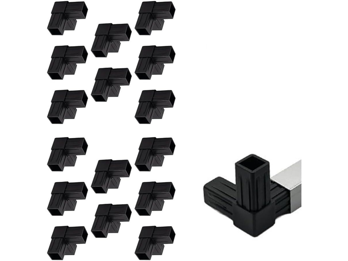 Conjunto De 16 Conexões Em T Plástico Para Tubos Quadrados 20 Mm,