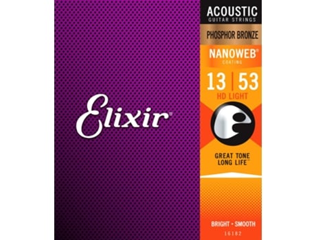 Set Cordas Guitarra Acustica Nanoweb Pb 13/53 Hd Light