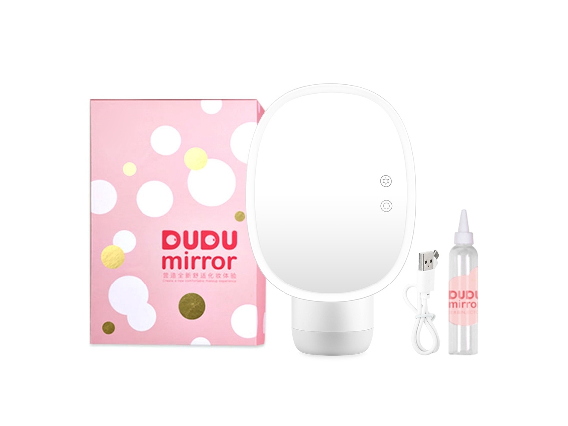 Espelho De Maquiagem Led Com Umidificador De Ar Desktop Multifuncional Ampliação