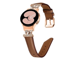 Pulseira De Couro Sarjado Em Formato De D Com A Letra M Para Samsung Galaxy Watch 6/6 Classic
