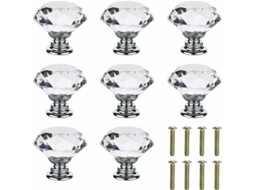VYLARA Puxadores De Cristal Para Armários, Acabamento Cromado, Puxadores De Gaveta Em Formato De Diamante Com Base De Liga De Zinco Resistente À Corrosão, Ap