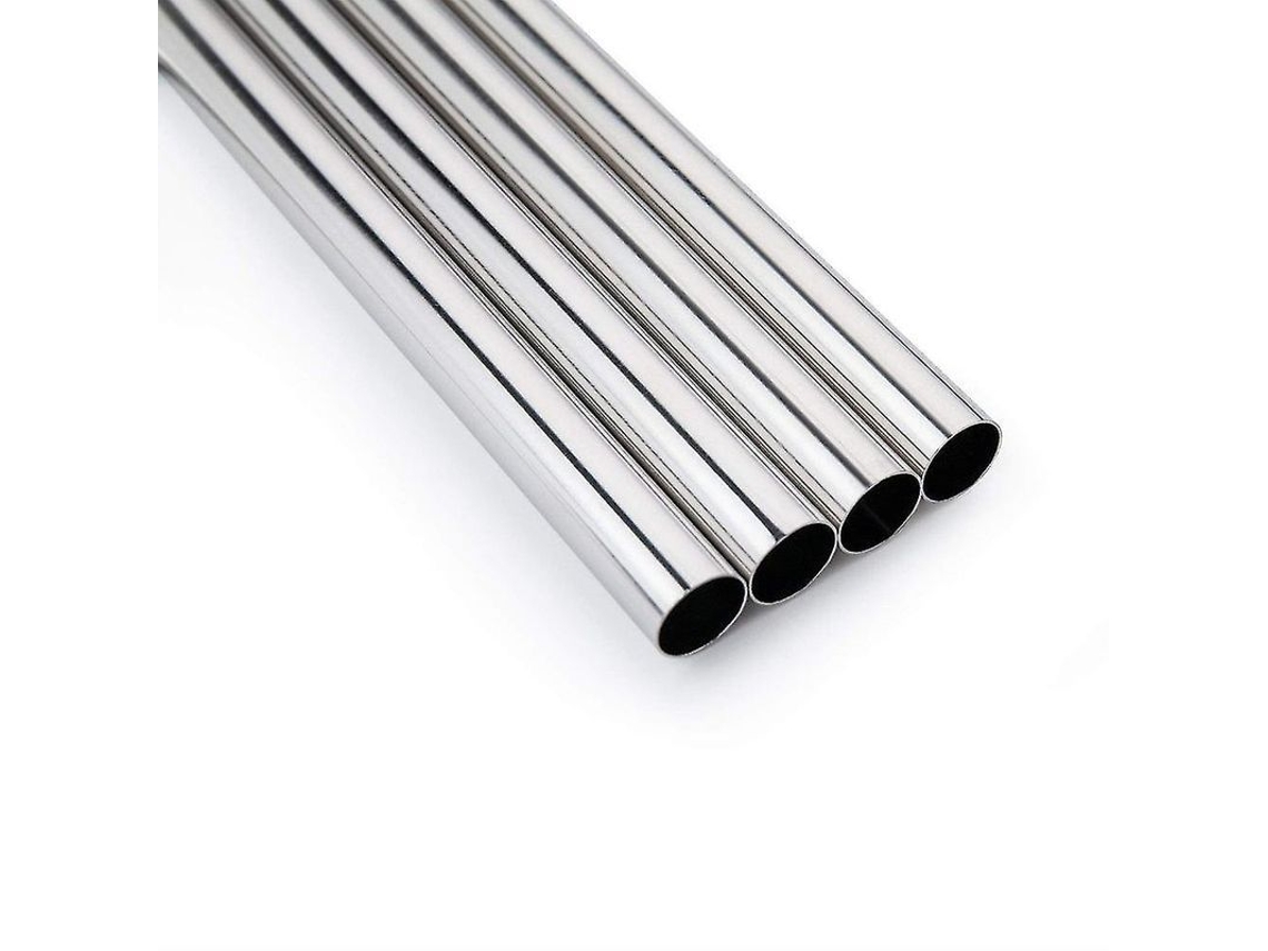 Rebe pajitas de Acero Inoxidable Reutilizables 12mm Extra Anchos Con Cepillo de Limpieza 4 Piezas Plata