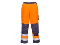Calças Lyon Bicolor De Alta Visibilidade Para Trabalho E Segurança Azul Marinho E Laranja / Gg