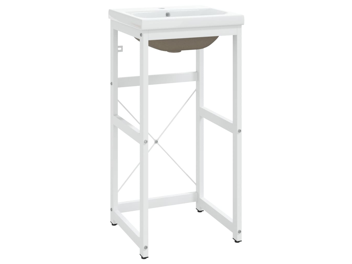 Washbasin Frame With Basin, Washbasin Frames With Basins Vidaxl Branco Ferro (40 X 38 X 83 Cm)