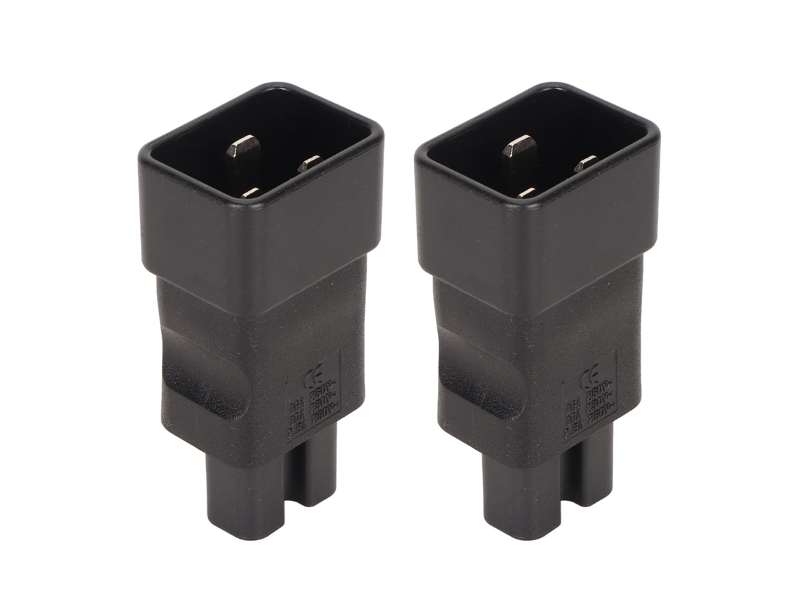 Adaptadores de Enchufe Profesionales de Cobre Iec320 C20 a C15 de 4000 W Y 250 V para Ordenadores Y Equipos.