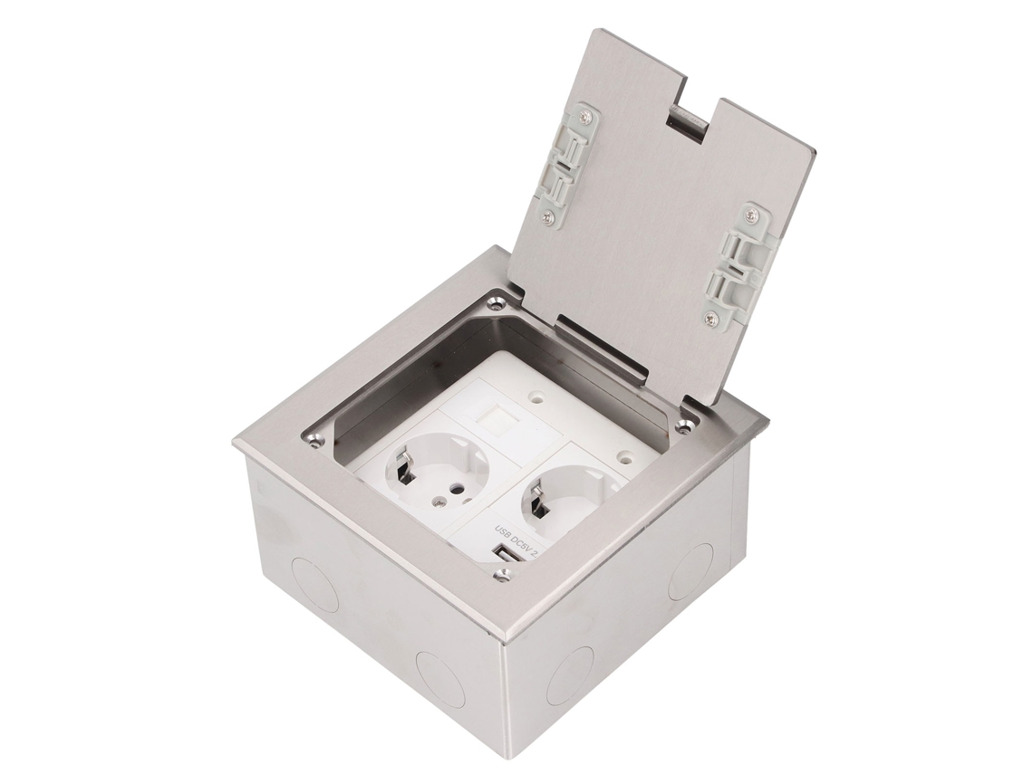 Laxiscreed Ficha De Parede Embutida Para Chão Com Usb E Potência De 2500w