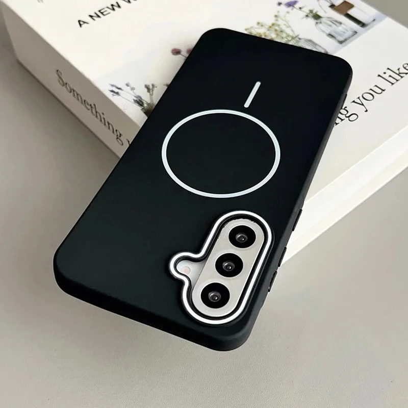 Capa Magnética Fosca Para Celular Samsung (galaxy S26 Branco), Compatível Com Carregamento Sem Fio.