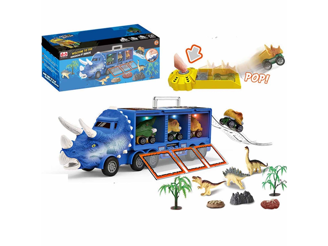 Brinquedo Caminhão Transporte De Dinossauro Modelo Com Luzes