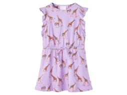 Vestido Para Criança Mangas Com Folhos E Cordão Lilás 116